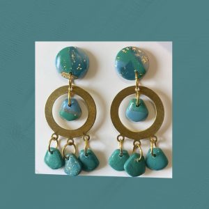Jade and Brass Dangles