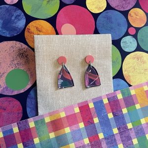 Hand painted narrow arch dangles